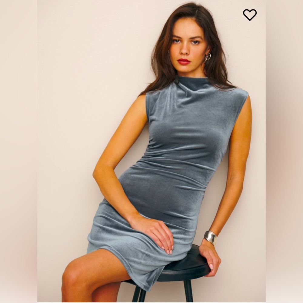 Alden Knit Dress in Silver Velvet size 2